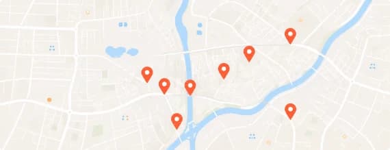 Googleマップの検索結果に表示された地図のイメージ